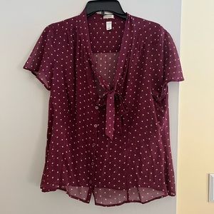 Old Navy Button Up & Tie Blouse